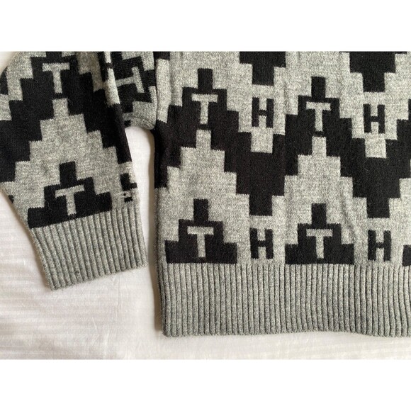 Rare! Tommy Hilfiger Fair Isle Cardigan Logo Cotton Wool Alpaca LARGE. NWOT - Picture 9 of 11